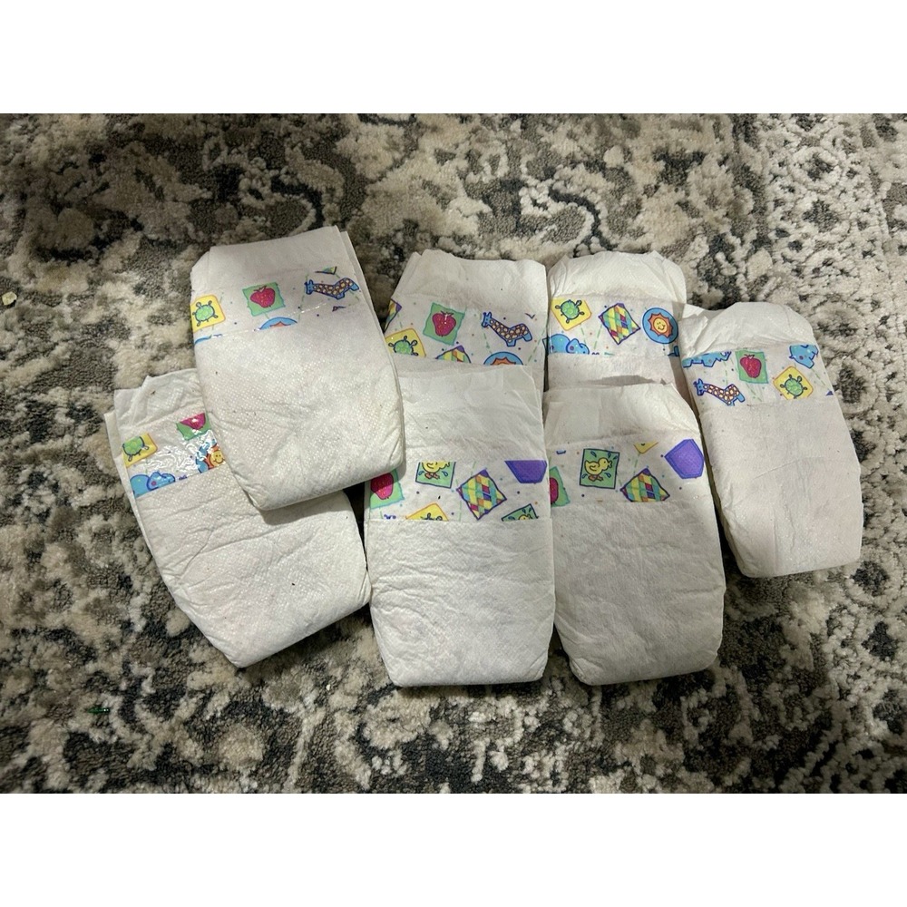 Lot Of 7 Vintage Baby Diapers Newborn 1990s